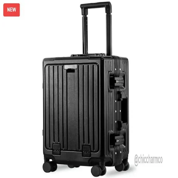 20 Inch Aluminum Frame Zipperless Hard Shell Carry On Luggage TSA Approved